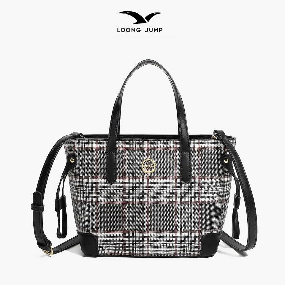 Tote Motif Kotak · 2419-BLACK-M